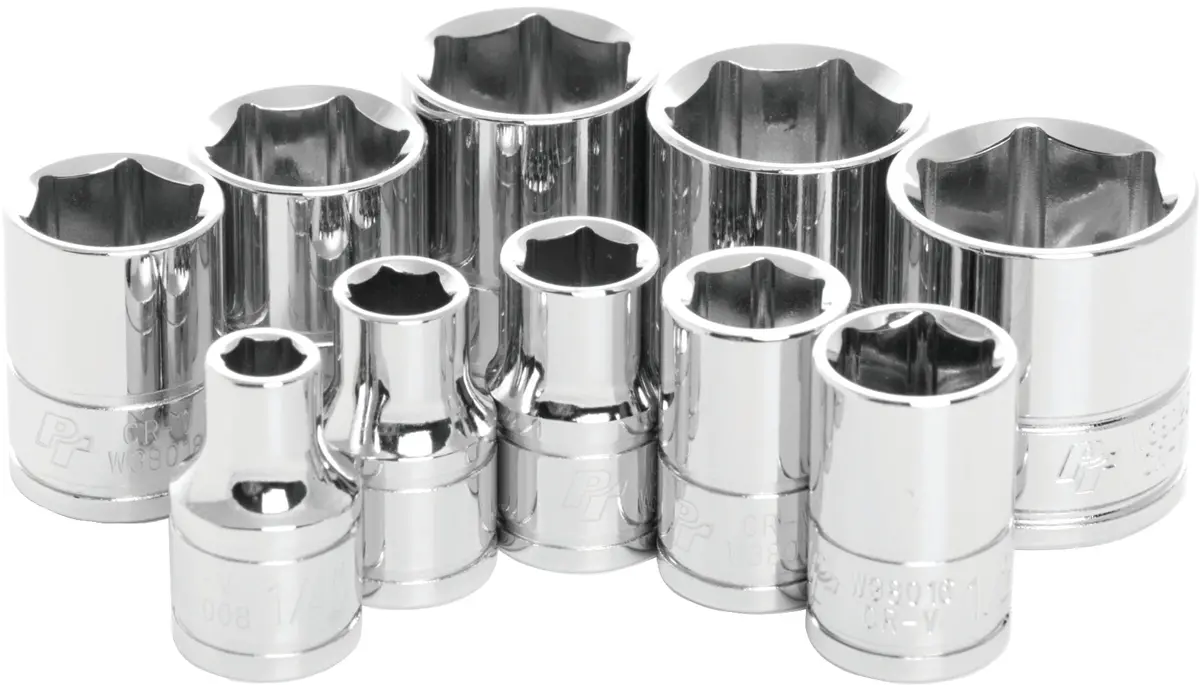 10 Pc 3/8" Sae Socket Set Shallow 1