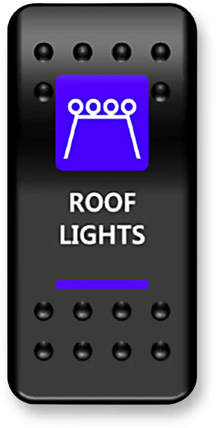 Moose Offroad Rocker Switch - Roof Light - Blue Rfl-Pwr 1