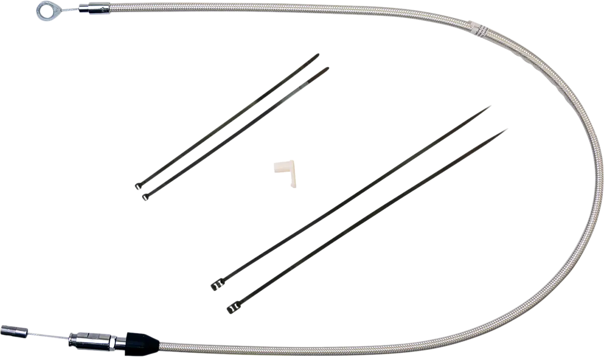 Magnum Shielding Polished Stainless Quick Connect Upper Clutch Cable - 34" 5234He 1