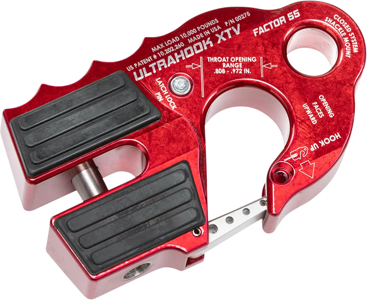 Factor 55 Ultrahook Xtv Winch Hook - Red 00275-01 1