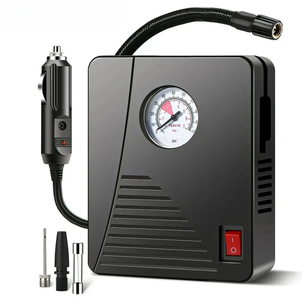 Portable Car Tire Inflator With Analog Pressure Gauge 1