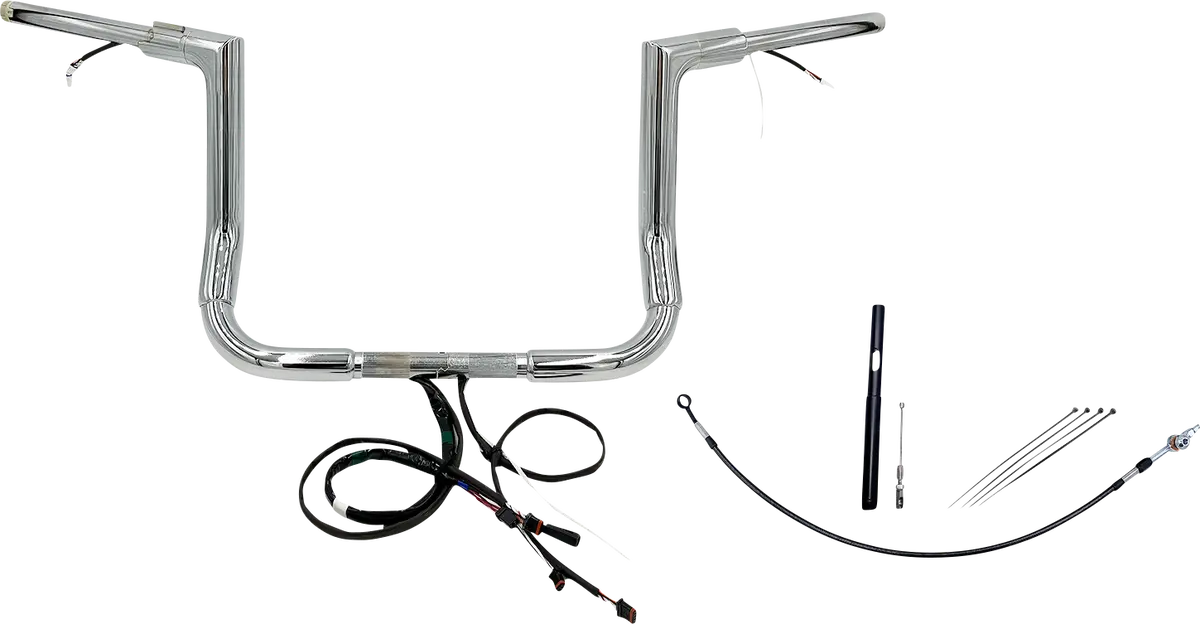Fat Baggers Inc. Handlebar Kit - Flat Top - 12" - Chrome 612012 1