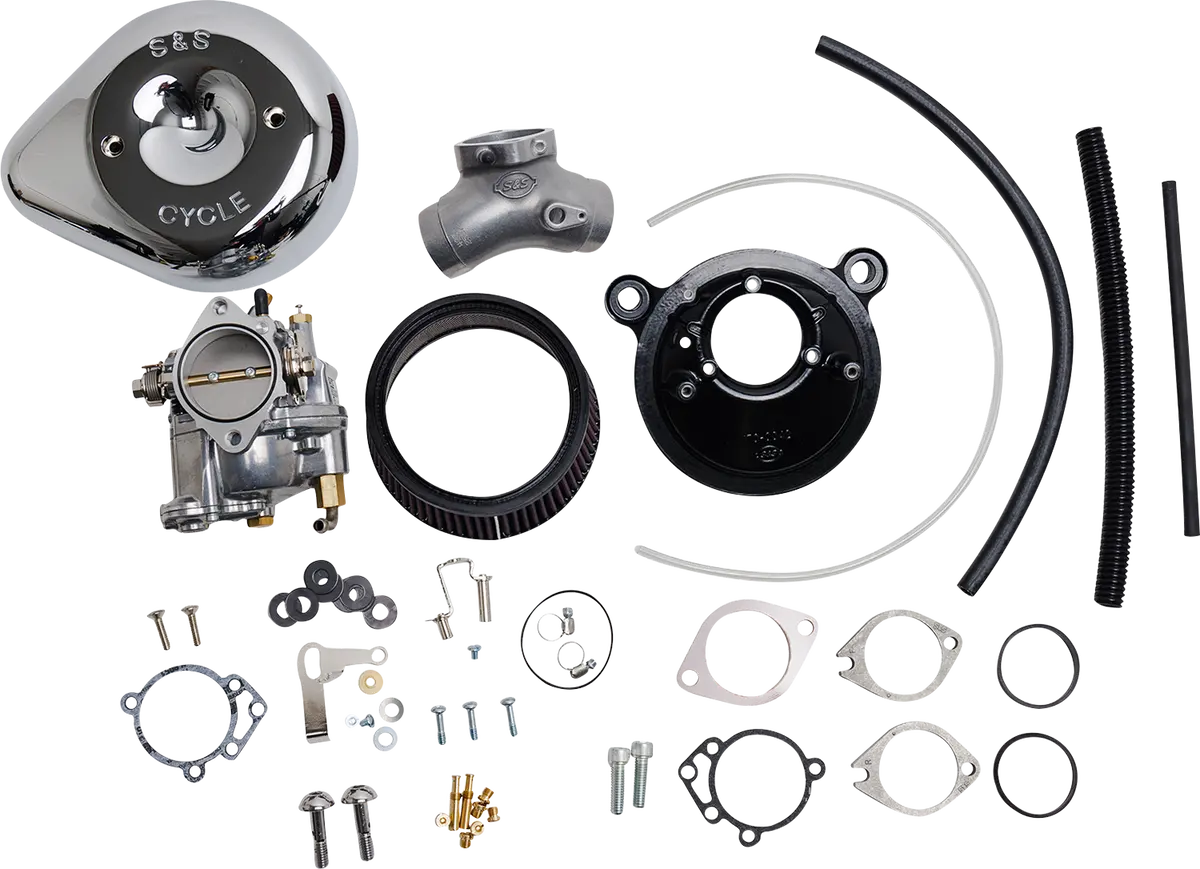 S&S Cycle Super E Carburetor With Stealth Air Cleaner Kit - Chrome - Evolution Big Twin 110-0145 1