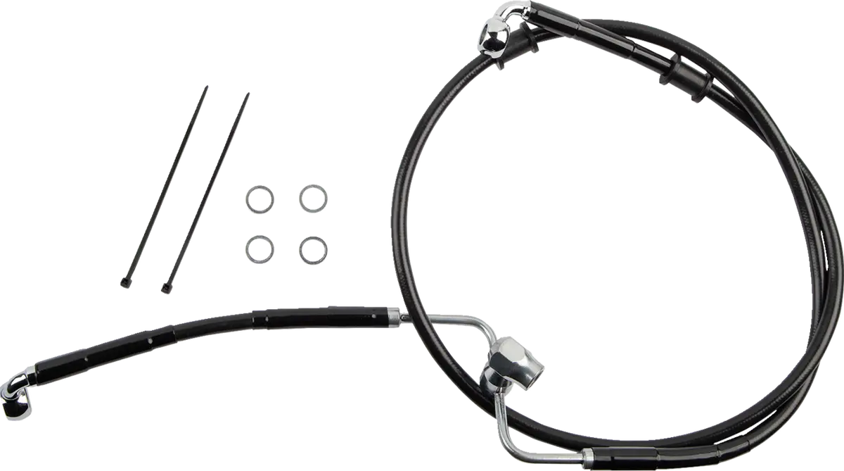 Drag Specialties Brake Line - Rear - Non-Abs - Black 618607-Blk 1