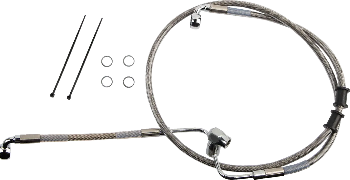 Drag Specialties Brake Line - Rear - Non-Abs - Stainless Steel 618607 1