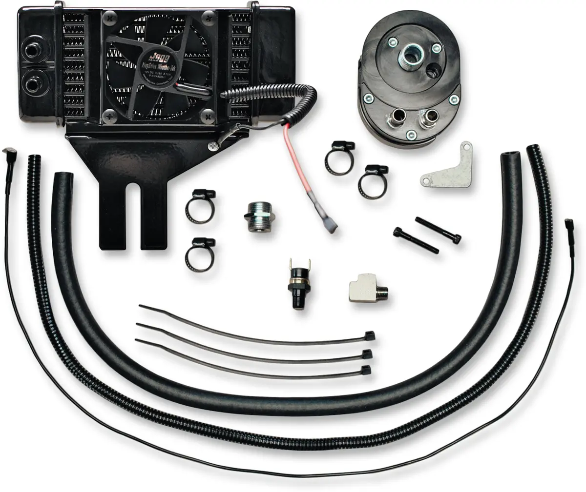 Jagg Oil Coolers Fan-Assisted Oil Cooler Kit - Low Mount - Dyna 751-Fp2500-0323 1