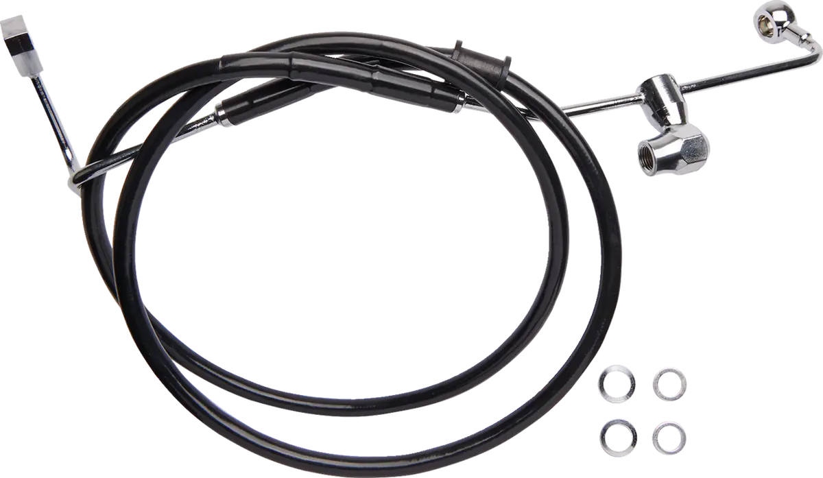 Drag Specialties Brake Line - Rear - Abs - Black 6142100-Blk 1