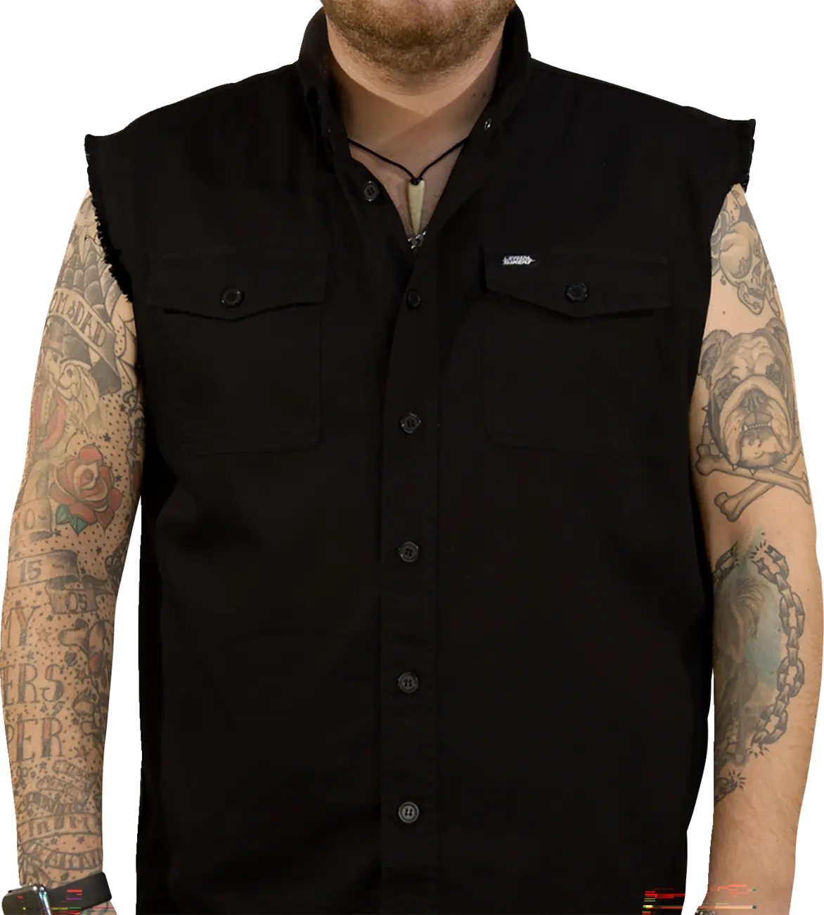 Lethal Threat No Regrets Printed Sleeveless Button Down Shirt 3