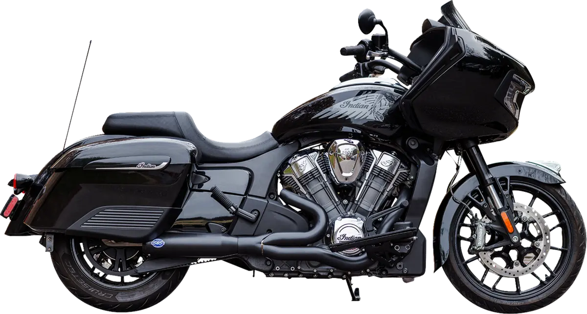 S&S Cycle 2-Into-1 Qualifier Exhaust System - Race Only - Black - Stainless Steel 550-1084 1