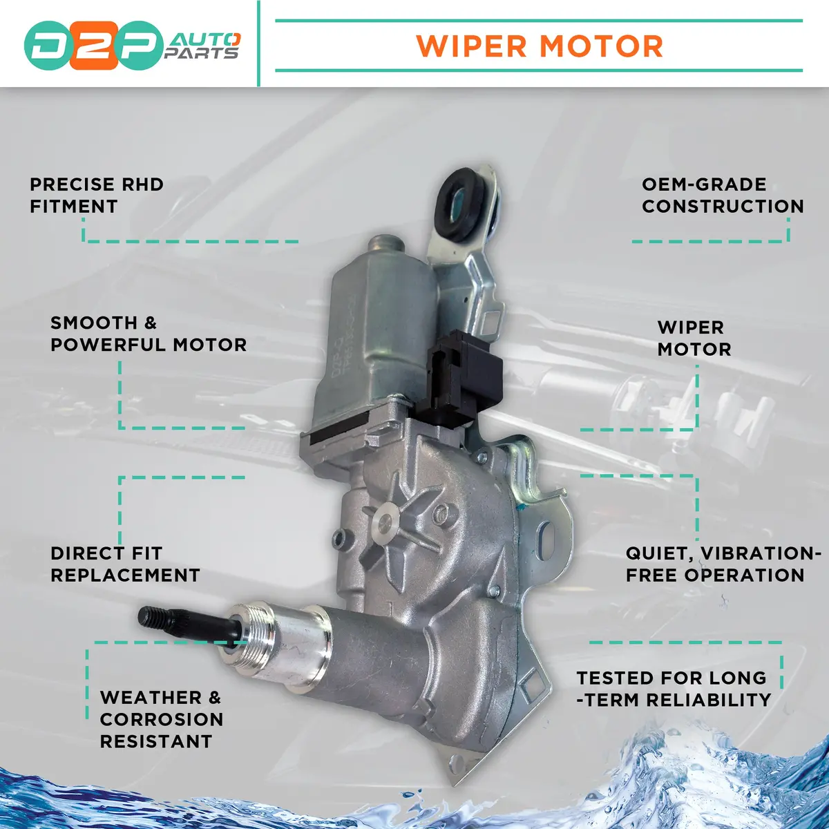 Rear Wiper Motor For Citroën: C1, Peugeot: 108, Toyota: Aygo, B000797280 2