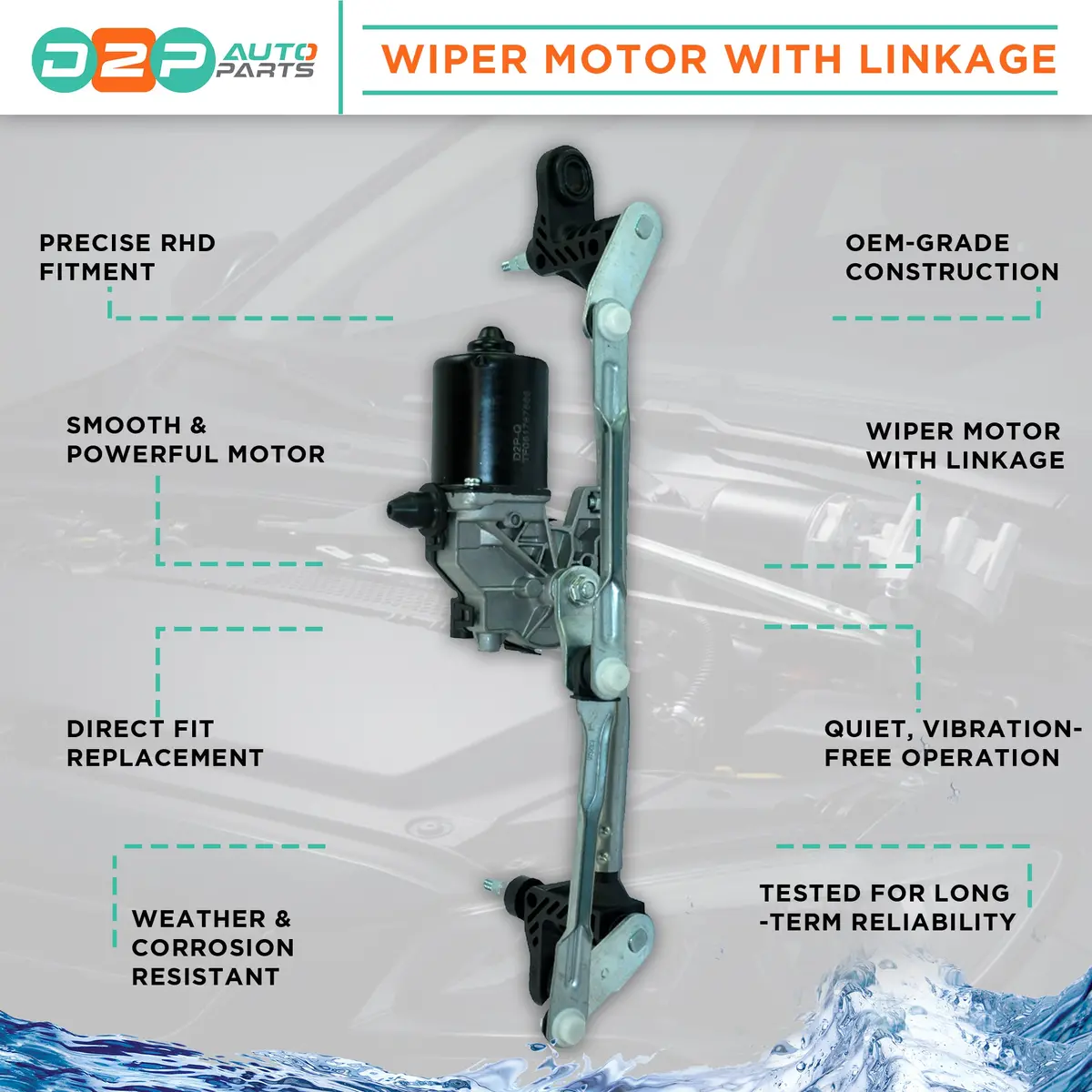 Front Windscreen Wiper Motor With Linkage For Fiat, Ford 0051787566 2