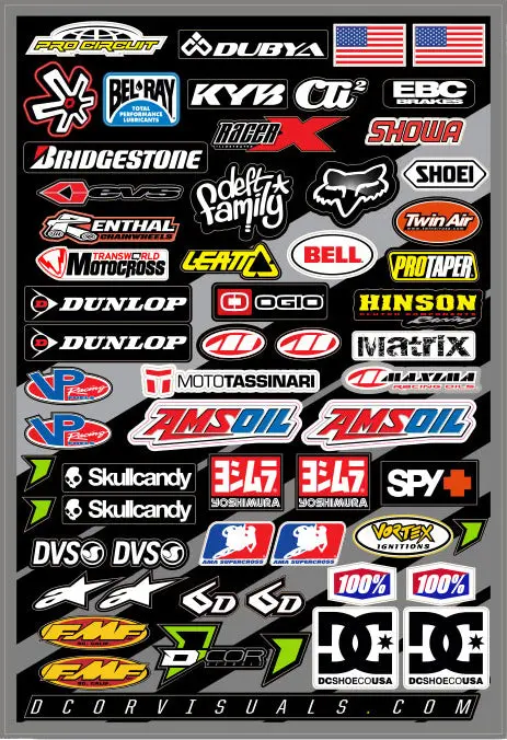 Misc Logos Decal Sheet 12"X18" 1