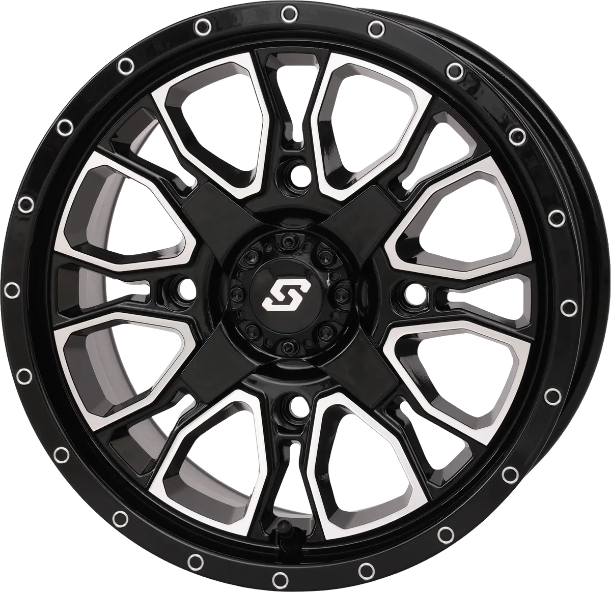 Fusion Dd Wheel  14X7 5+2 4/137 & 4/156 Gloss Blk/Mach 1