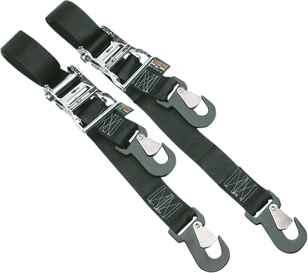 Powertye Mfg. Big Daddy Tie-Downs - 2" - 2 Snap-Hook Ends - Black 32570 1