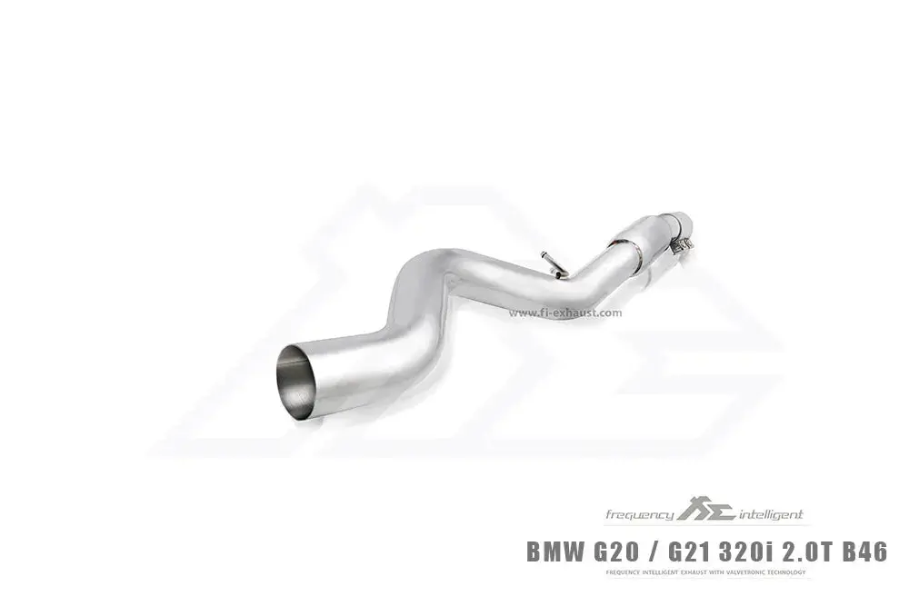 Fi Exhaust Front Pipe + Mid Pipe + Valvetronic Muffler + Dual Silver Tips (Retains Oem Valve Settings - No Remote) - G20/ G21 330I 2019-Up 2