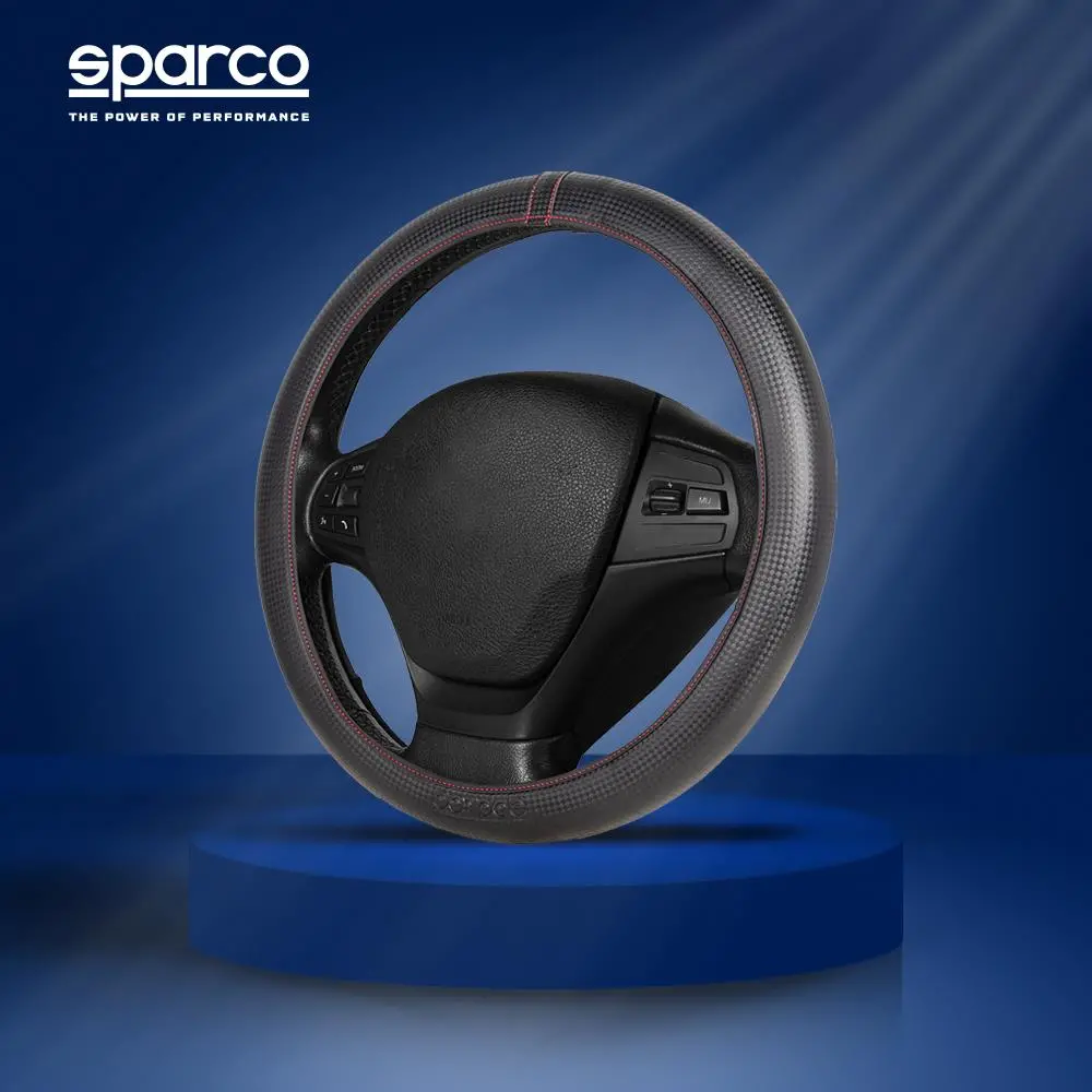 Sparco Elasticated Steering Wheel Cover Pvc & Eva Black For 38 Cm Anti-Slip Universal 1