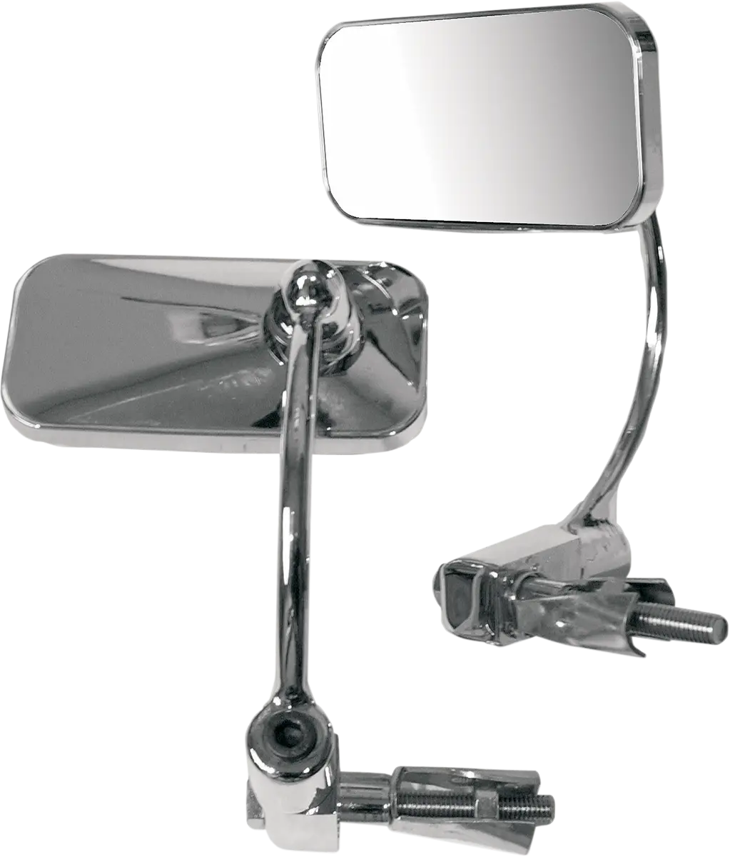Emgo Mirror - Side View/Bar End - Rectangle - Curved - El Chico Chrome 20-34020 1