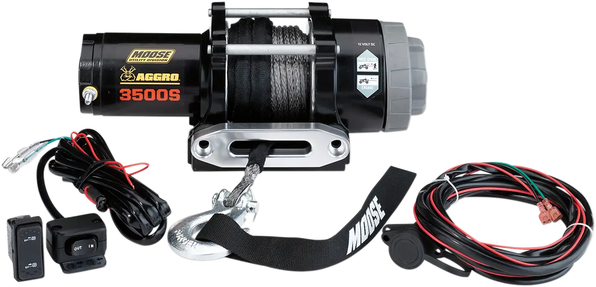 Moose Offroad 3500 Lb Winch - Synthetic Rope - 50' 104309 1