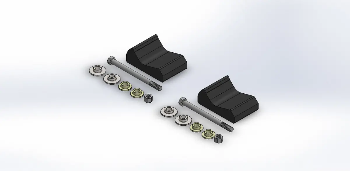 Pr /Sly Dog Mount Kit Pol All Trailing Arms 3/8" 1