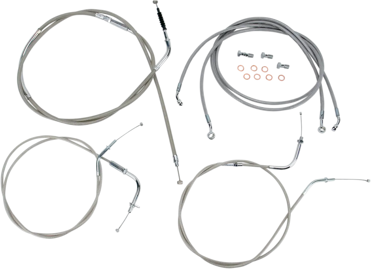 Baron Stainless Handlebar Cable/Line Kit - 12"-14" - Vn2000 Ba-8076Kt-12 1