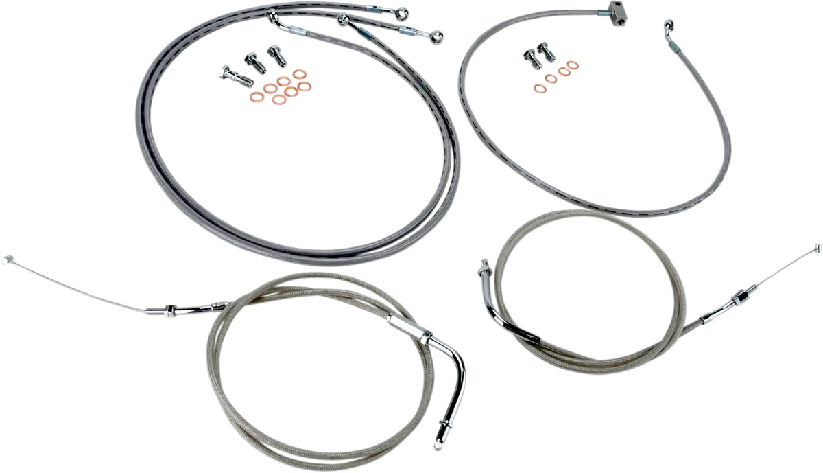 Baron Stainless Handlebar Cable/Line Kit - 12"-14" - Roadliner Ba-8059Kt-12 1