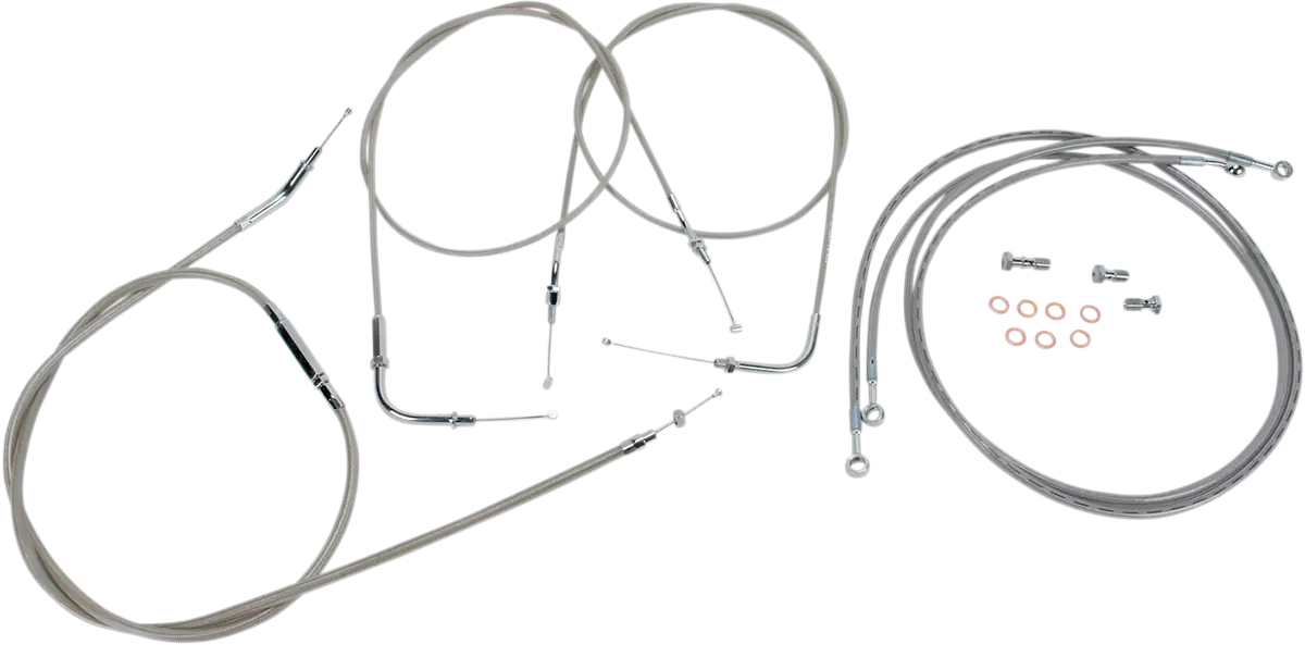 Baron Stainless Handlebar Cable/Line Kit - 15"-17" - '04-'07 Roadstar Ba-8022Kt-16 1