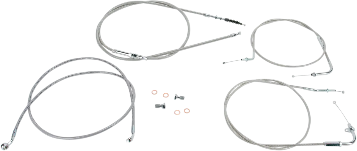 Baron Stainless Handlebar Cable/Line Kit - 15"-17" - Vn900 Ba-8074Kt-16 1