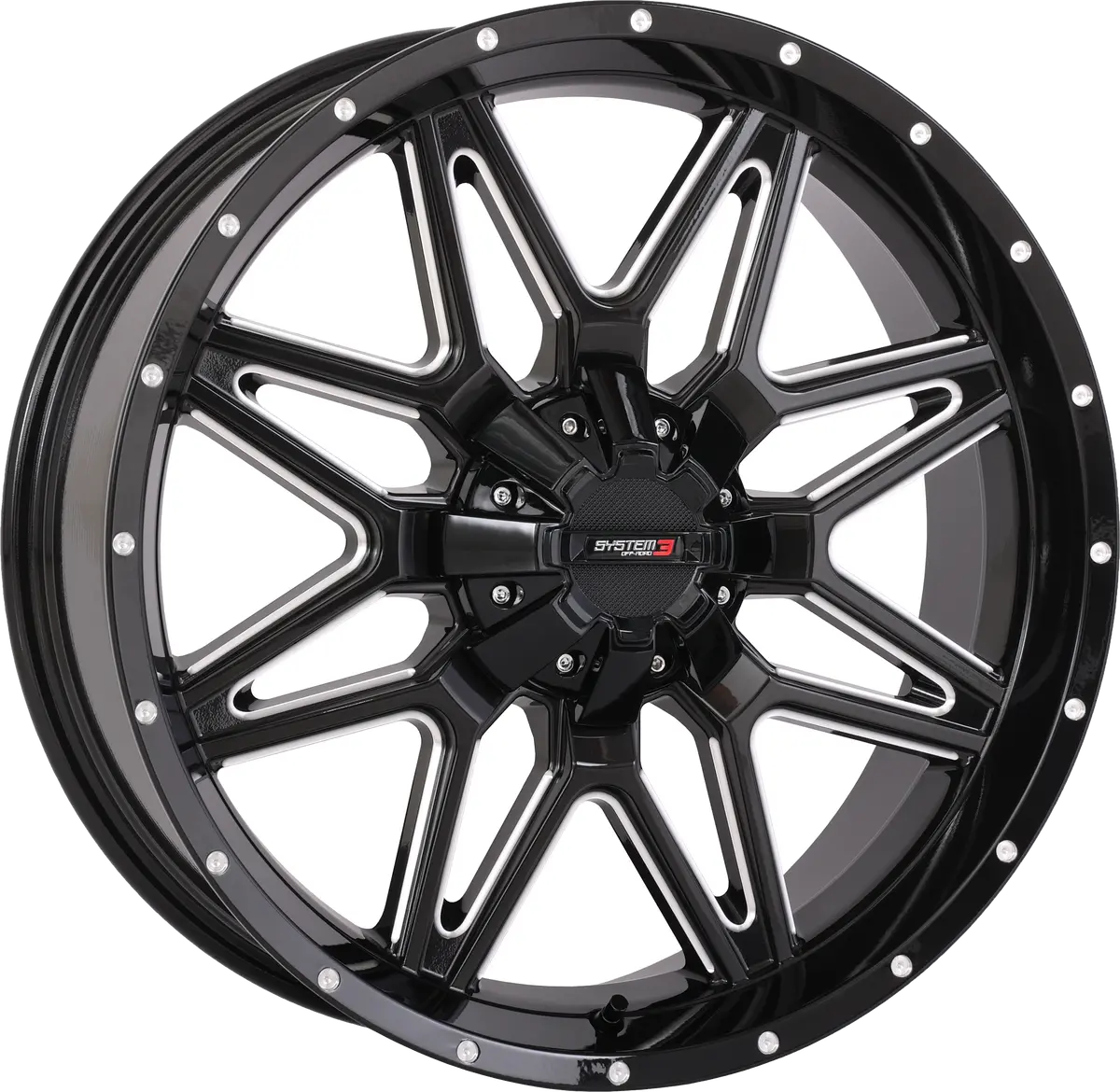 St7 Wheel 20X7 4+3 (+10Mm) 4/137 & 4/156 Gloss Blk Milled 1