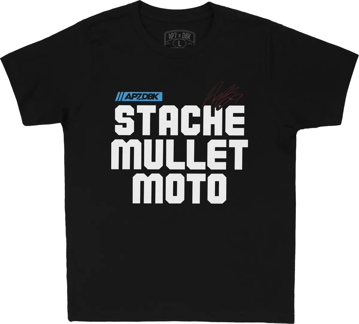 Stache Mullet Moto Youth Tee Black Ym 1