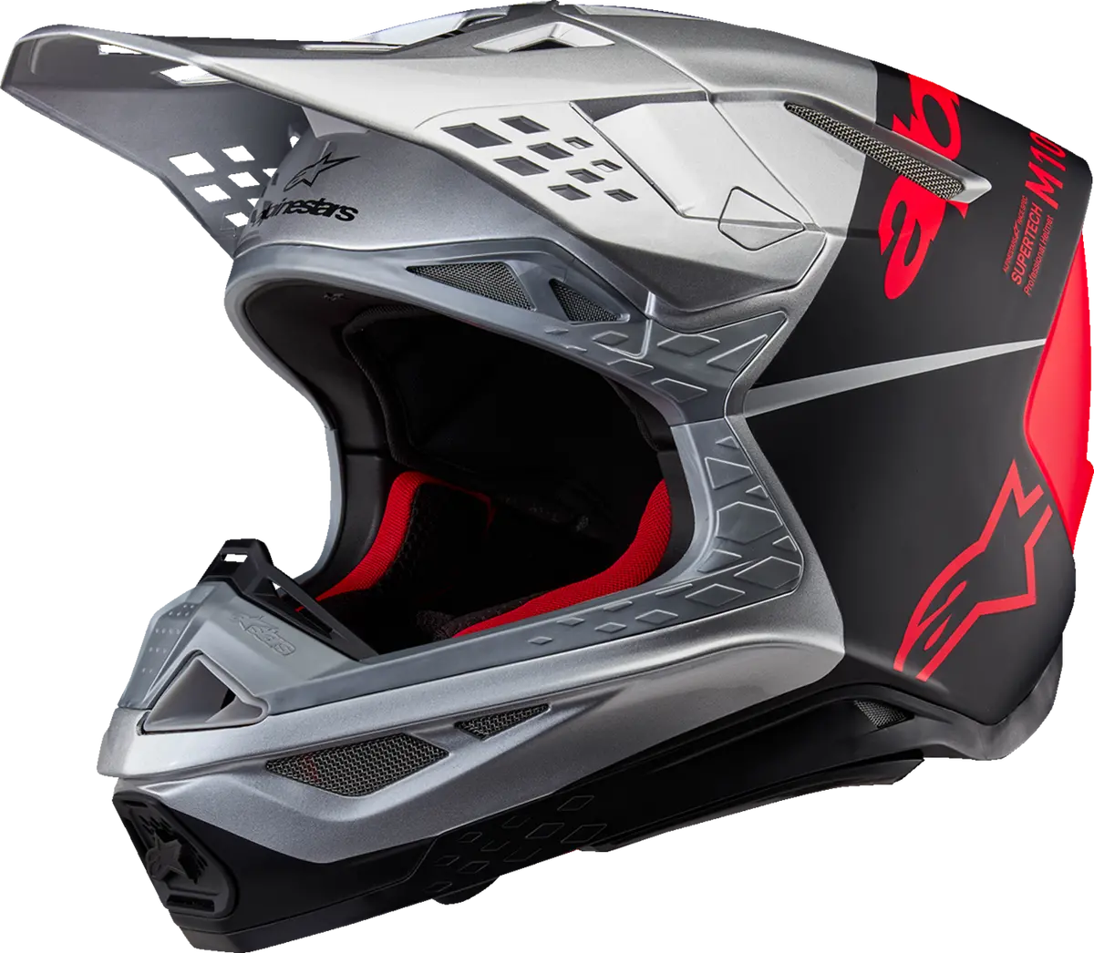 Alpinestars Supertech M10 Helmet - Flood - Mips® - Gloss Silver/Black/Orange Fluo - 2Xl 8301023-1954-Xxl 1