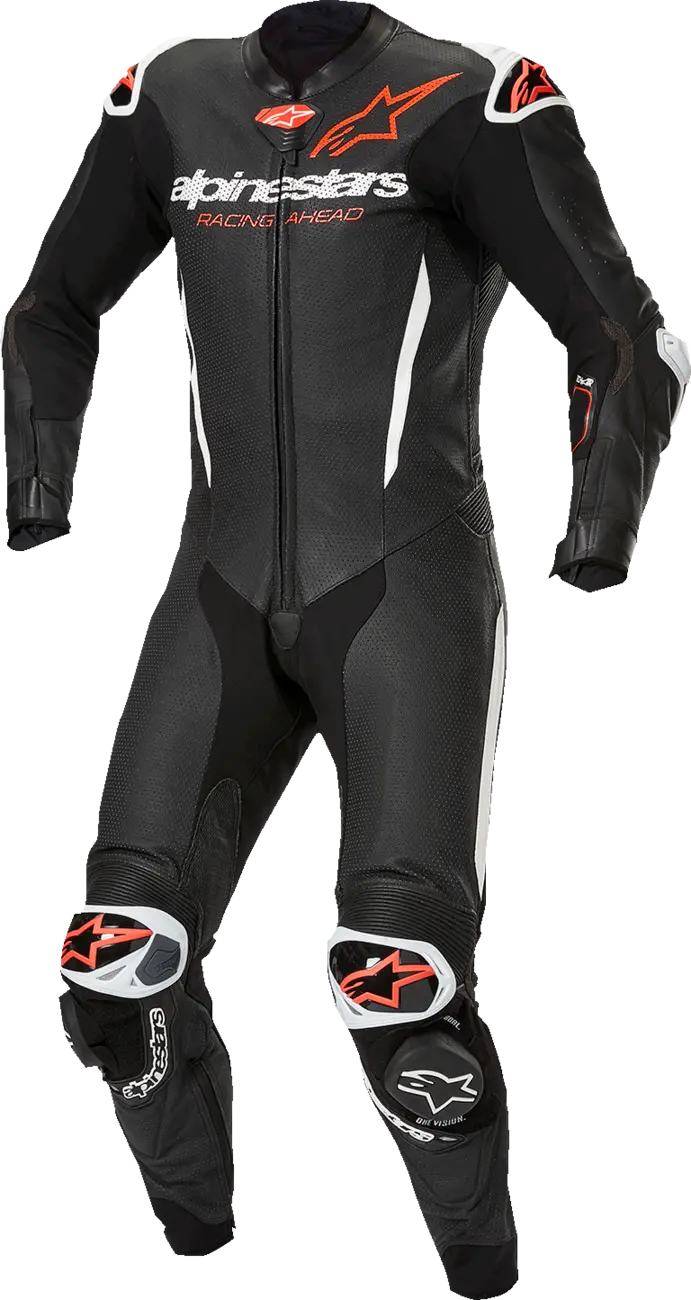 Alpinestars Gp-R7 1-Pc Leather Suit - Black/White/Red Fluo - Us 38 / Eu 48 3150125-1231-48 1