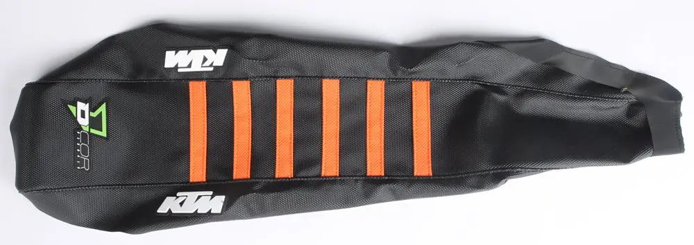 Seat Cover Black/Orange W/Ribs 1