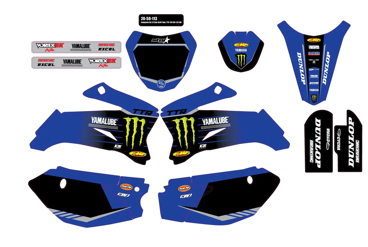 Complete Kit 23 Blue Mey Ttr 110 Blk Bg 1