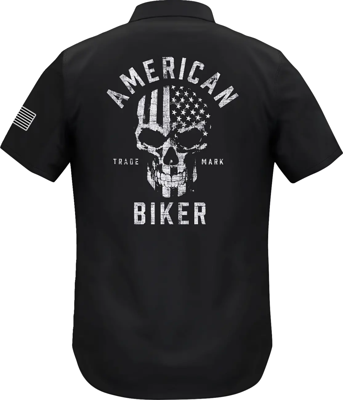 American Biker Biker Sam Lightweight Shirt - Black/White - 2Xl Abbsam07st74bk2r 2