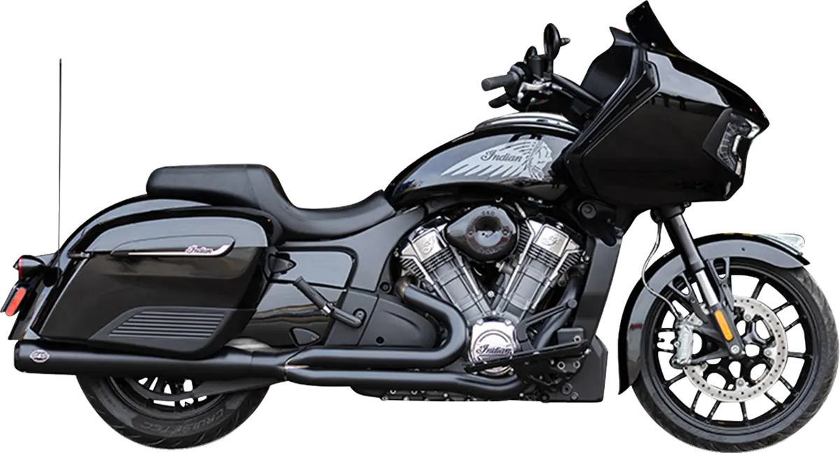 S&S Cycle 2-Into-1 Qualifier Exhaust System - Guardian Black - 49 State - Indian With Powerplus 550-1133 1