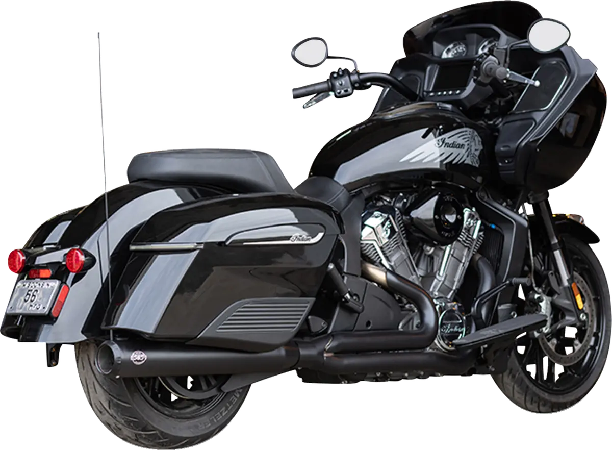 S&S Cycle 2-Into-1 Qualifier Exhaust System - Guardian Black - 49 State - Indian With Powerplus 550-1133 2