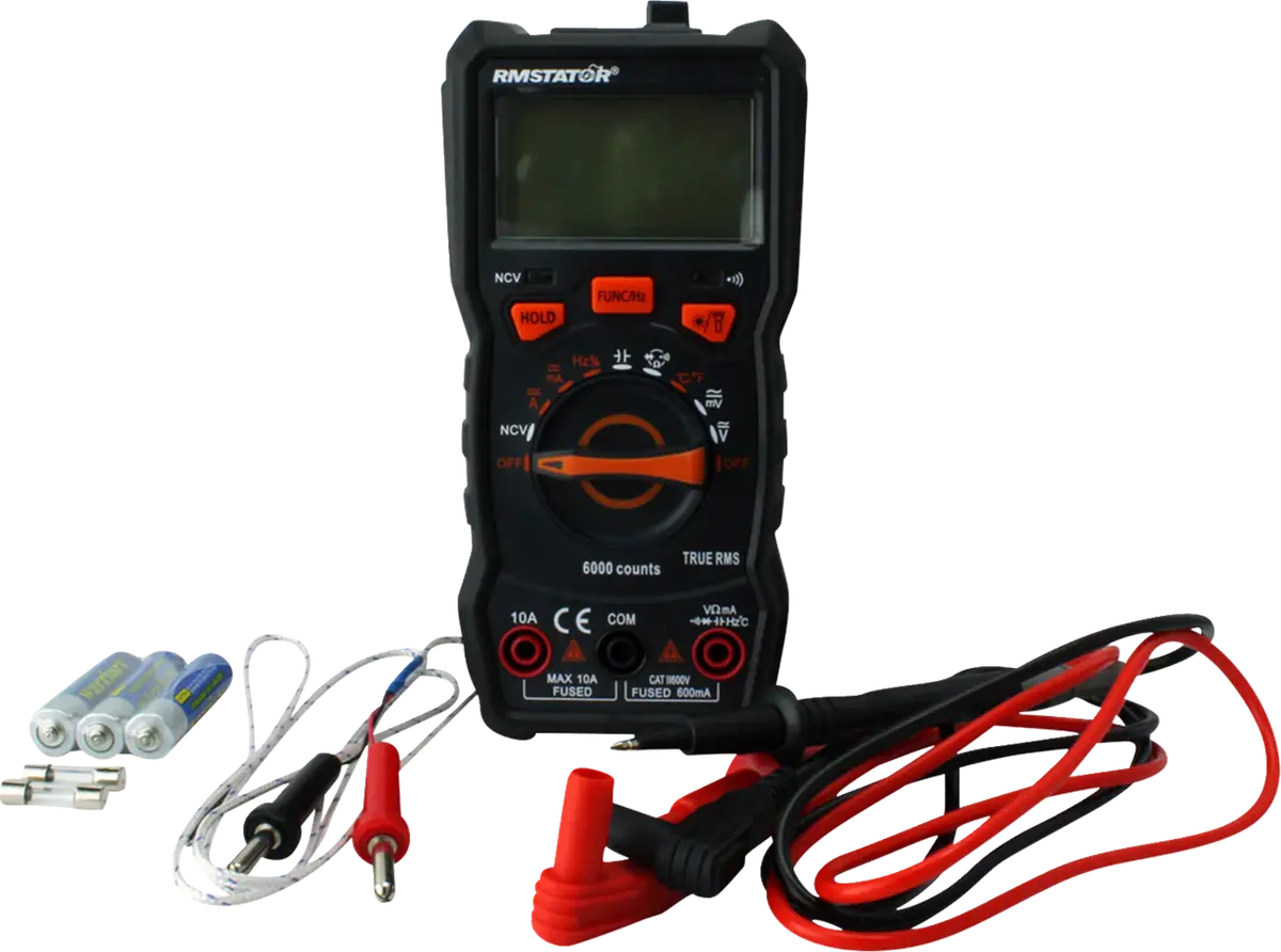 Rm Stator Digital Multimeter - Dc/Ac Voltage/Resistance/Diode/Transistor/Continuity Test Rms200-106165 1