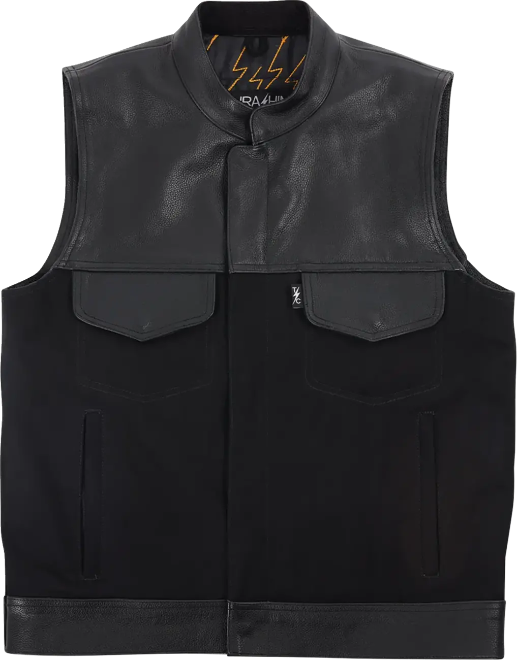 Thrashin Supply Co. Kanan Leather/Denim Riding Vest 1