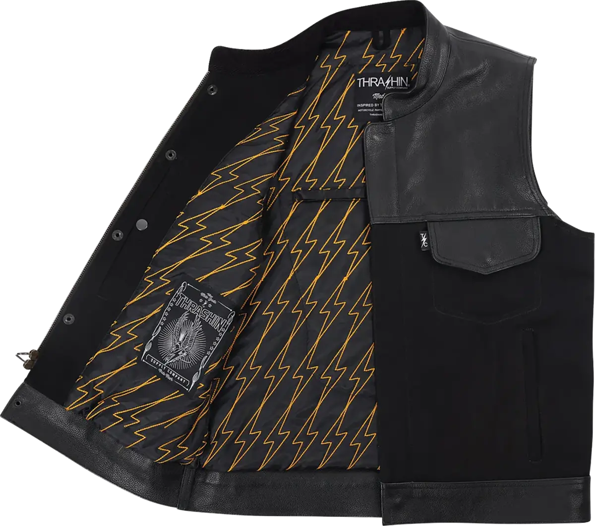 Thrashin Supply Co. Kanan Leather/Denim Riding Vest 3