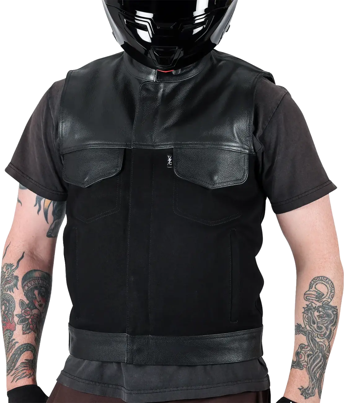 Thrashin Supply Co. Kanan Leather/Denim Riding Vest 6