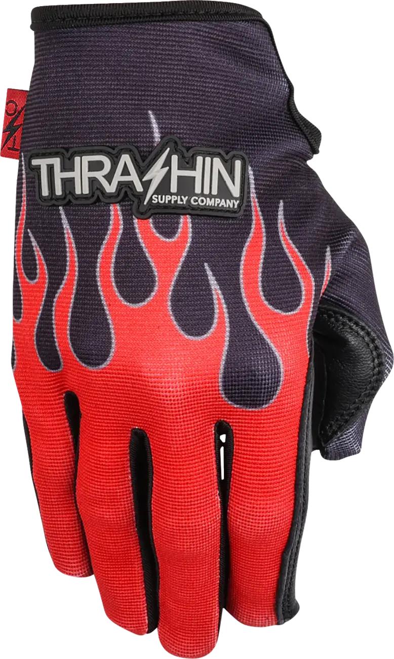 Thrashin Supply Co. Stealth Leather Palm Gloves 7