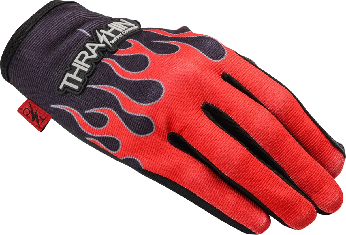 Thrashin Supply Co. Stealth Leather Palm Gloves 9