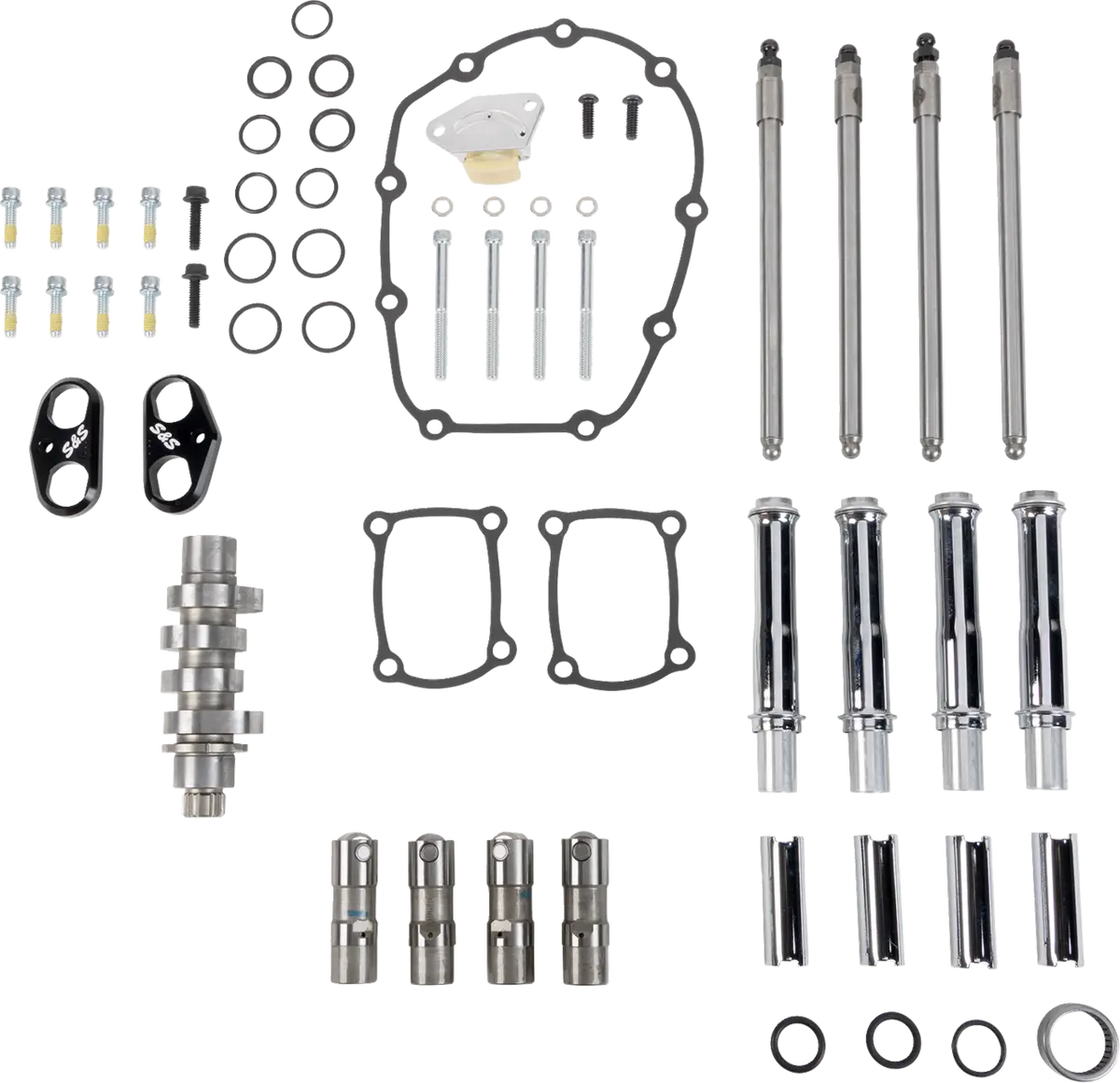 S&S Cycle Camshaft Kit - 496 Chain Drive - Chrome Pushrod Tubes - M8 310-1411 1