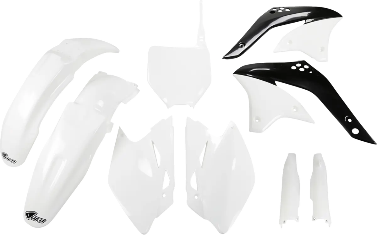 Ufo Body Kit - White/Black - Kawasaki - Kx '08 Kakit211f@047 1