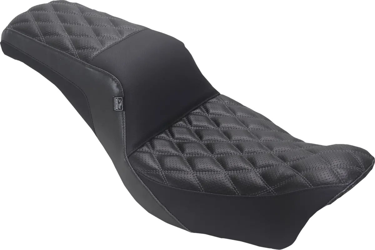 Mustang Squareback Seat - Double Diamond - Gray Stitch - Dyna '06-'17 78810Gm 1