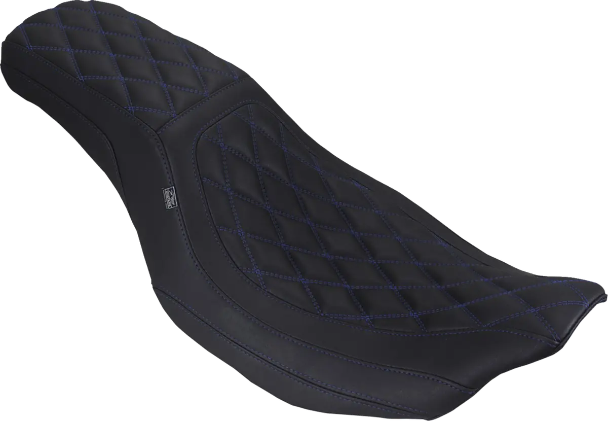 Mustang Low Squareback Seat - Double Diamond - Sky Blue Stitch - Flh/Flt '23-'25 88514 Sb 1