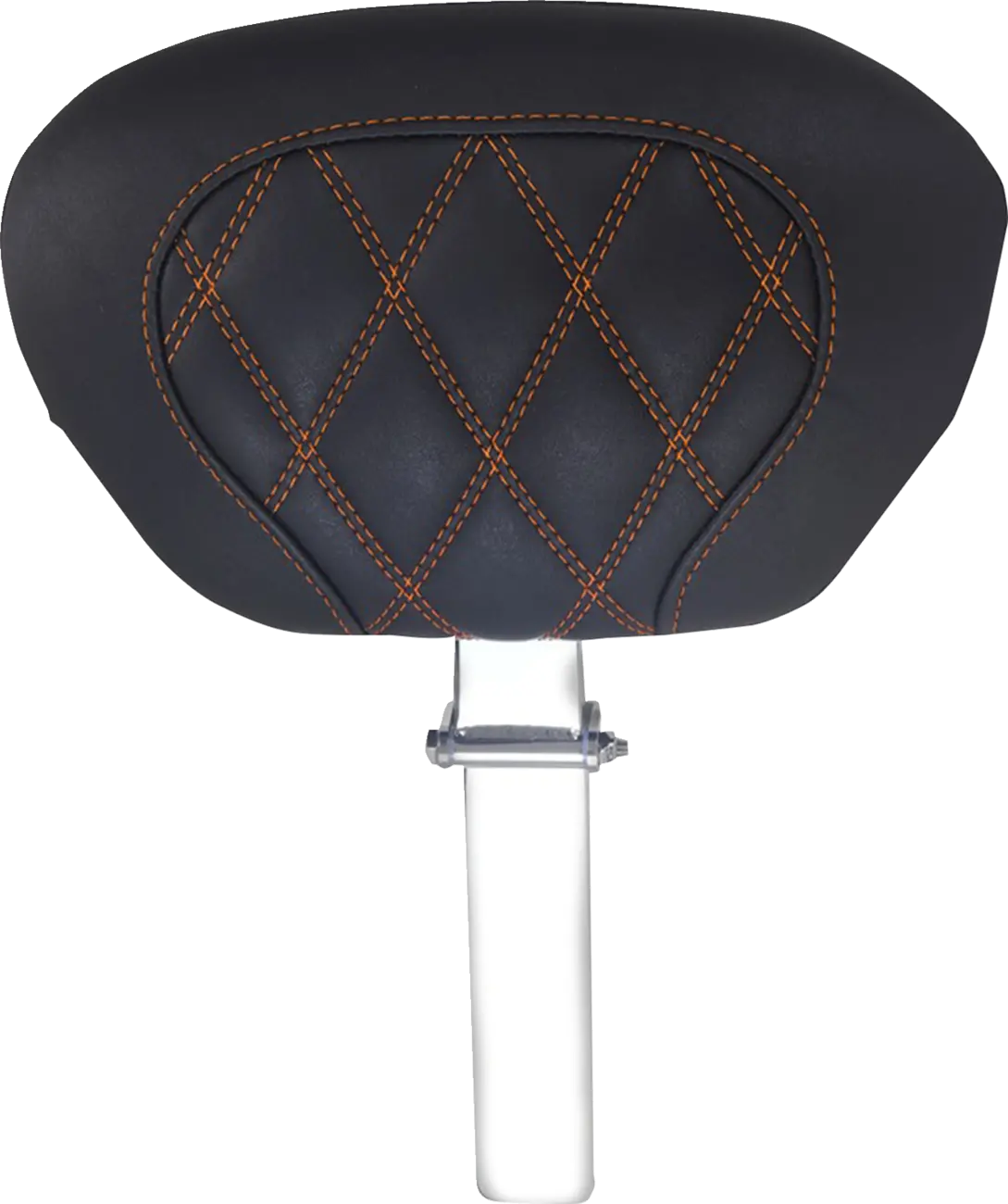 Mustang Driver Backrest - Double Diamond - Mandarin Orange Stitch - Flh/Flt '08-'25 89539Mo 1