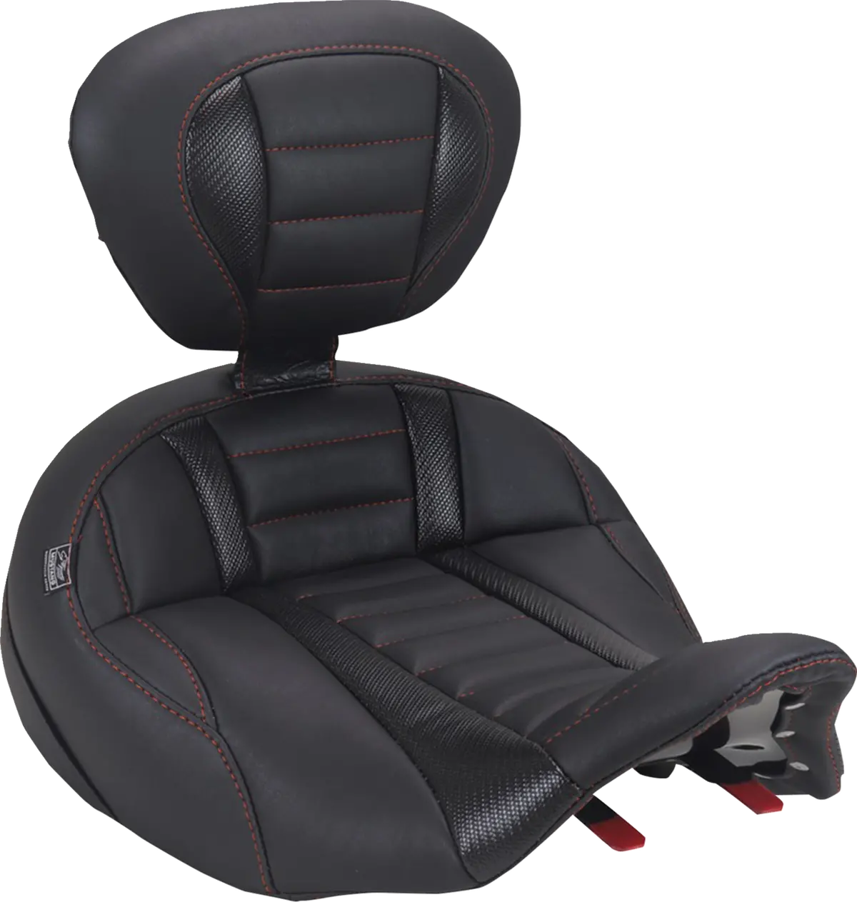 Mustang Deluxe Touring Solo Seat - With Driver's Backrest - American Beauty Stitch - Flh/Flt '23-'25 89406Ab 1