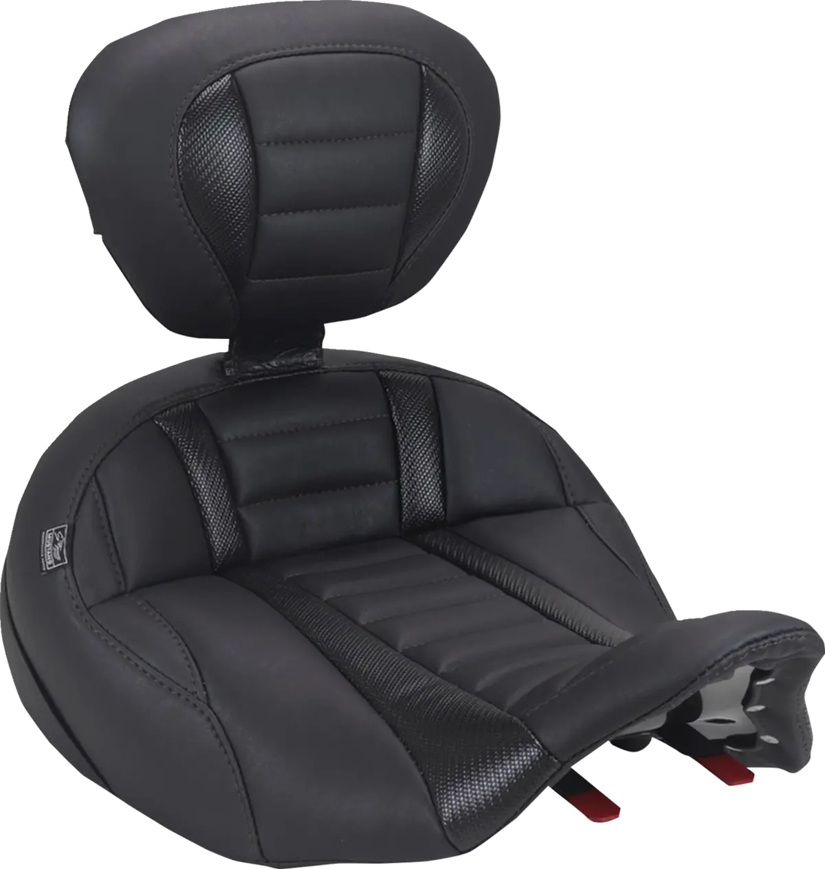 Mustang Deluxe Touring Solo Seat - With Driver's Backrest - Black Stitch - Flh/Flt '23-'25 89406 1