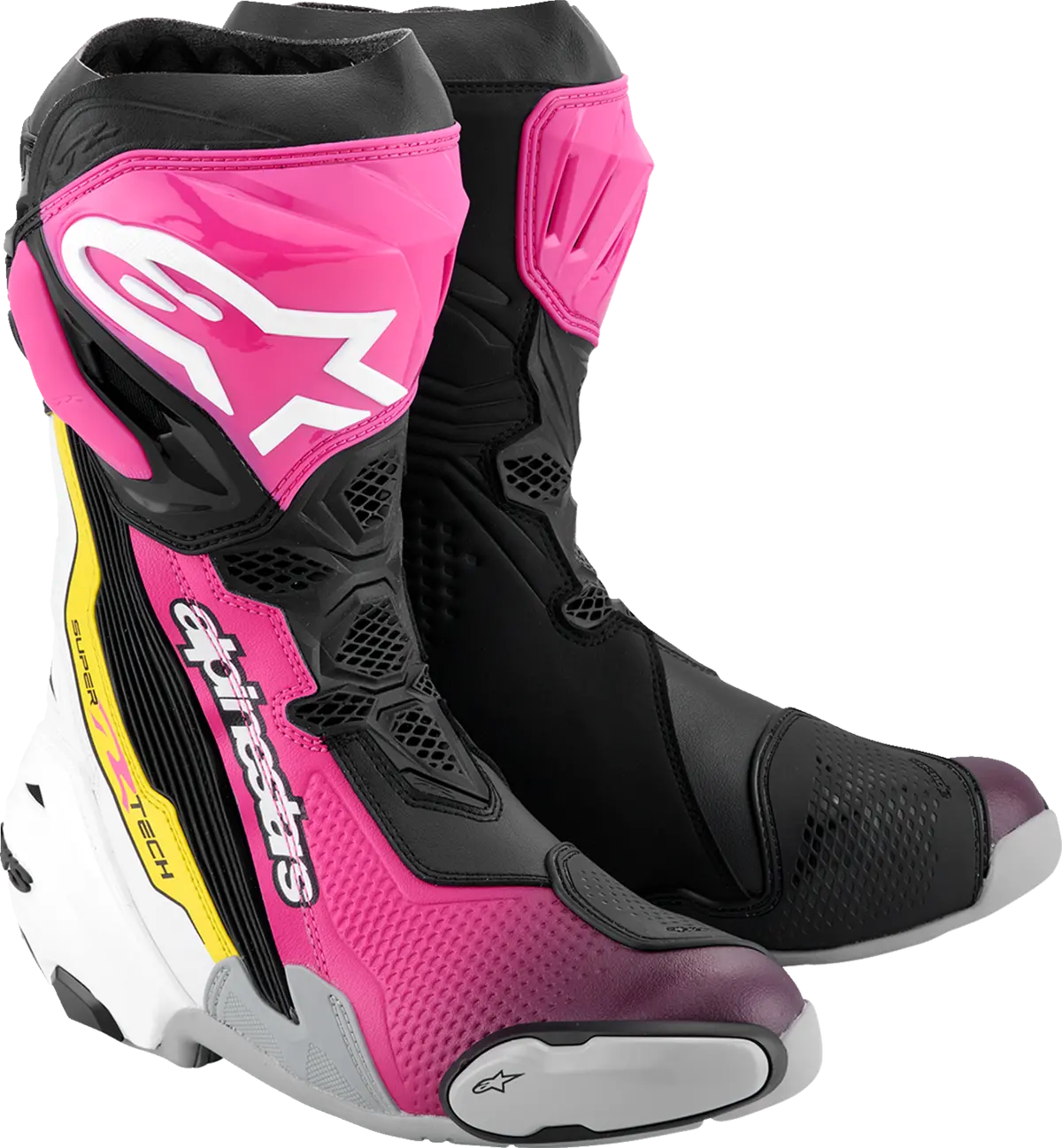 Alpinestars Supertech R Boots - Black/Magenta/White/Yellow - Us 8 / Eu 42 2220021-1634- 42 1